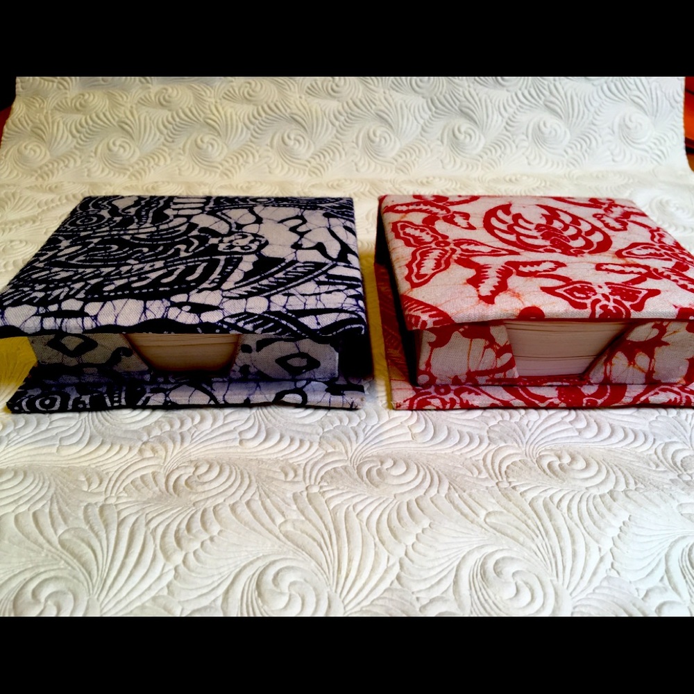 handcrafted batik covered notepad desk sets (2)